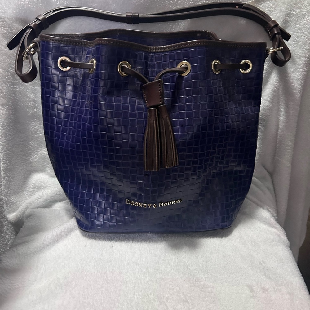 Dooney & Bourke Woven Embossed Leather Drawstring Bag